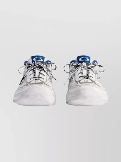 Balenciaga Coastal Inspired Sneakers Featuring Textured Sole In White