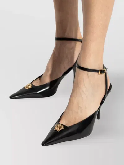 Versace Medusa Patent Calfskin Stiletto Pump In Black