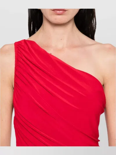 Norma Kamali Diana Dress Asymmetric Hem In Red