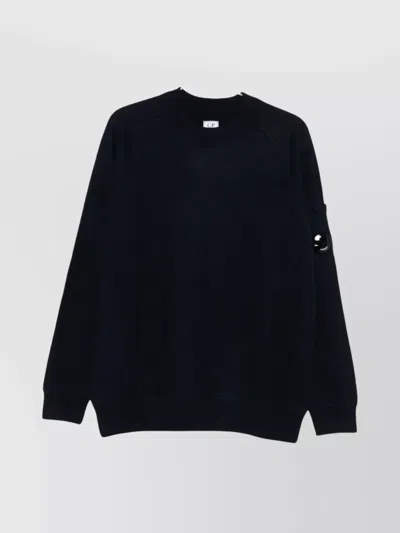C.p. Company Men Knitwear Crew Neck In Merino Wool Felted In Black