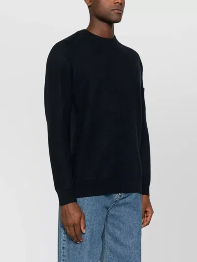 C.p. Company Men Knitwear Crew Neck In Merino Wool Felted In Black