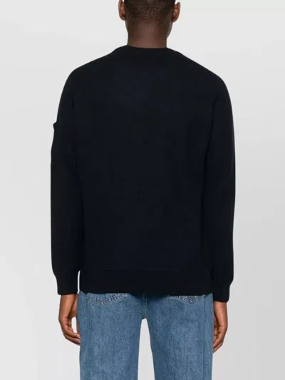 C.p. Company Men Knitwear Crew Neck In Merino Wool Felted In Black