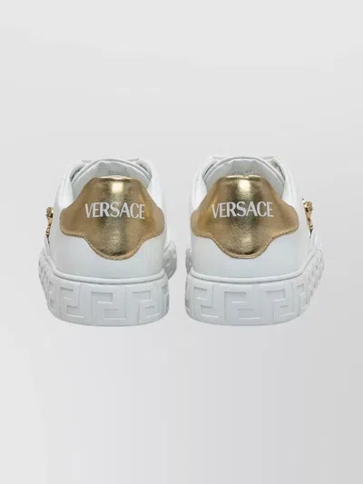 Versace Sneakers With Greek Key Motif In White