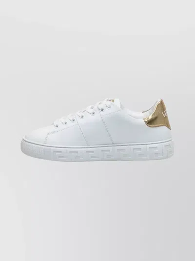 Versace Sneakers With Greek Key Motif In White