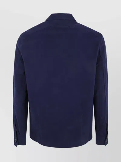 Paul Smith Military Style Overshirt Jacket For Men In Blue