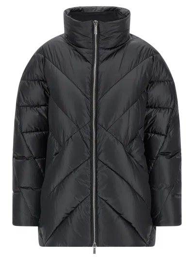 Moorer Wanita Quilted Down Jacket In Black