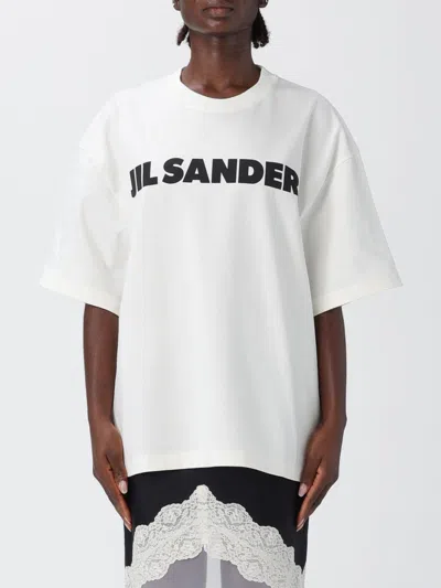 Jil Sander Crewneck Short Sleeves Classic Print T-shirt Clothing In White