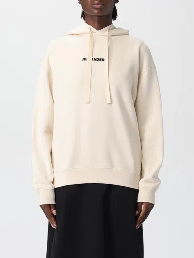 Jil Sander Logo-print Cotton Sweatshirt In Neutral