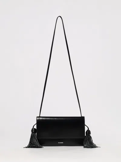 Jil Sander Tassel Crossbody Bag In Black