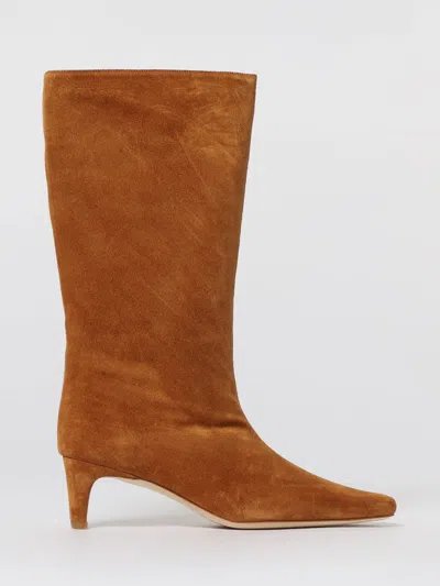Staud 60mm Wally Pointed-toe Boots In Brown