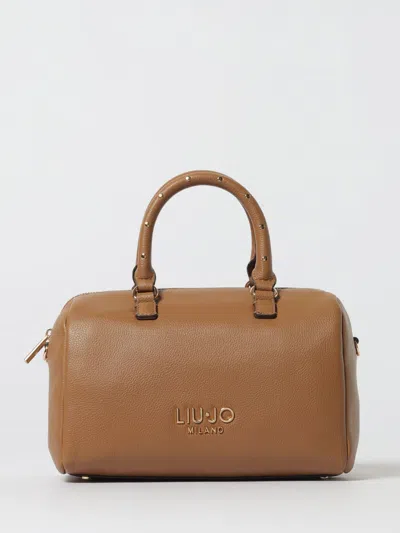 Liu •jo Versatile Cross-body Satchel Featuring Studded Accents In Brown