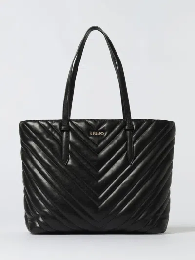 Liu •jo Chevron Pattern Quilted Tote Bag With Straps In Black