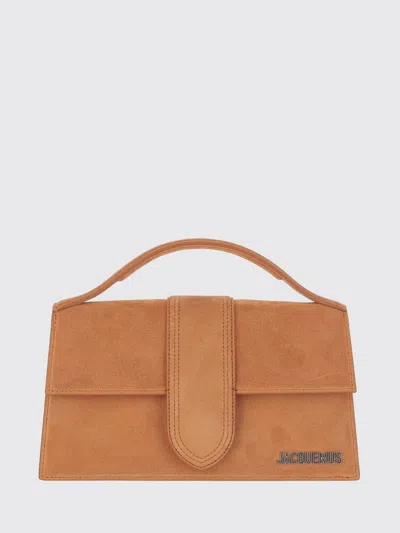 Jacquemus Suede Bambino Top-handle Bag In Brown