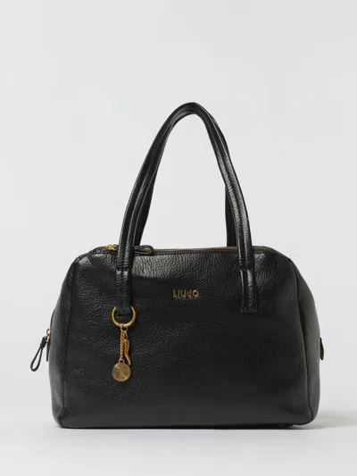 Liu •jo Liu-jo Logo Medium Satchel Bag In Black