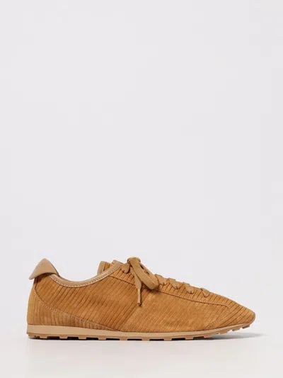 Jacquemus Le Tennis Sneakers In Soft Corduroy-embossed Suede In Brown