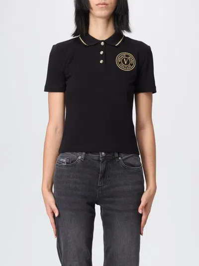 Versace Jeans Couture Logoed Polo In Black