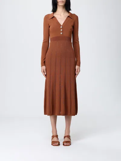 Twinset Knitted Dress In Brown