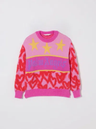 Palm Angels Spray Hearts Sweater In Multi