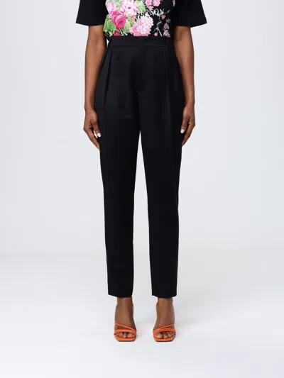 Moschino Pleated Trousers In Black
