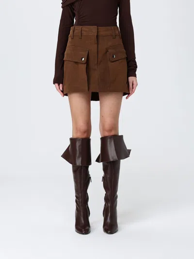 The Andamane Mini Skirt With Pockets And Loops In Brown