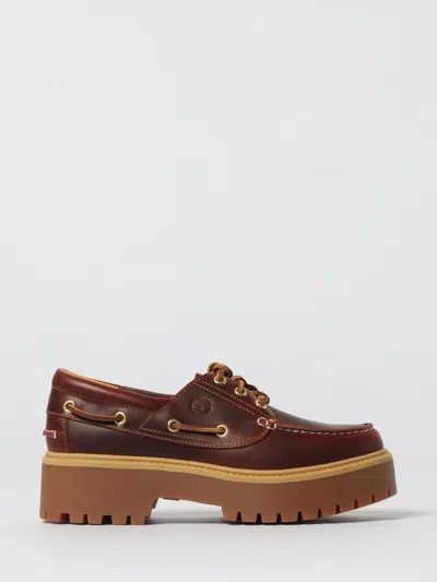 Timberland Stone Street Leather Platform Loafers In Brown
