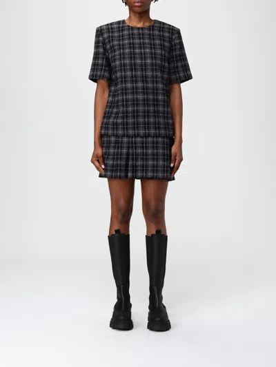 Pinko Robe Courte À Carreaux In Black