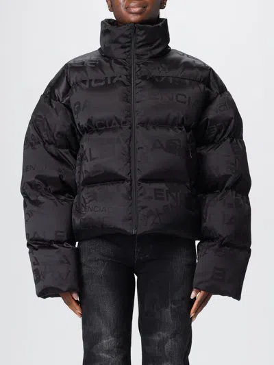 Balenciaga Black Quilted Logo Jacket In Black