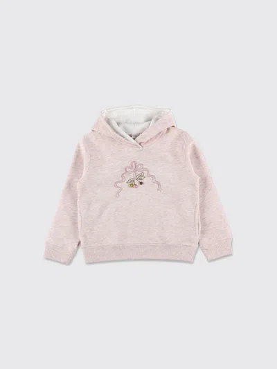 Bonpoint Tita Girls Embroidered Hoodie With Pearls In Pink
