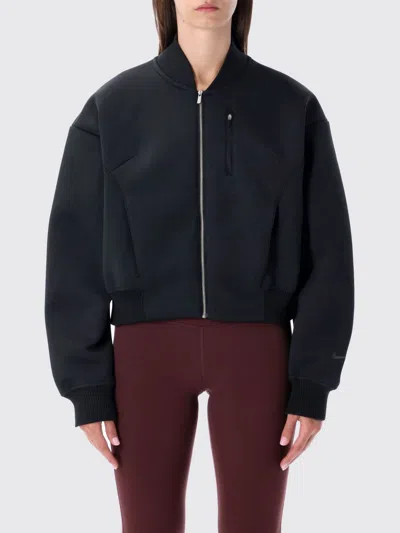 Nike Oversized Scuba Fleece Bomber Jacket In Black