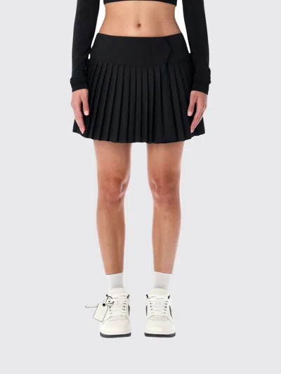 Off-white High-waisted Pleated Mini Skirt Design In Black