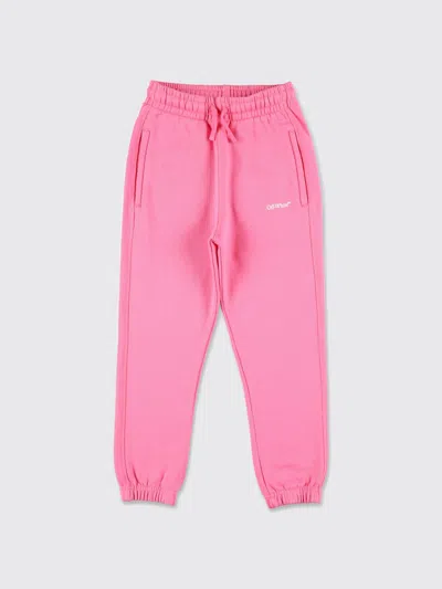 Off-white Kids Logo Jogging Pants In Pink In Pink