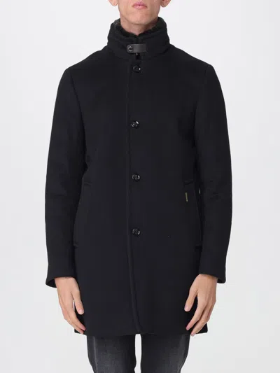 Moorer Classic Black Wool And Cashmere Blend Coat In Multi