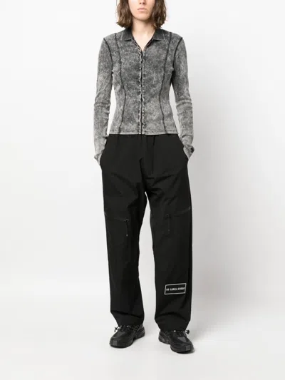 44 Label Group Men Black Logo Details Trousers, 28 Luxury Pants For Men Darveys In Black