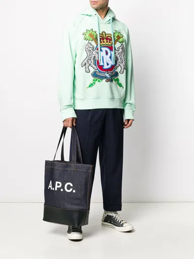 Apc Entire Studios Black Cotton Oversize T-shirt In Blue