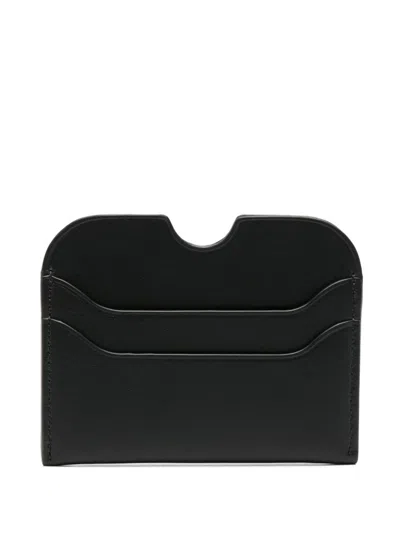 Acne Studios Black Card Holder With Laminated Logo At The Front In Smooth Leather Donna In Black