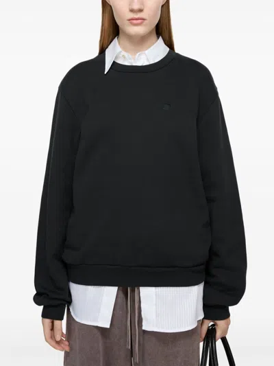 Acne Studios Women Logo Cotton Sweatshirt In Black