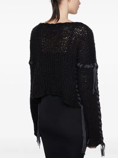 Acne Studios Women Wool Blend Crewneck Sweater In Black