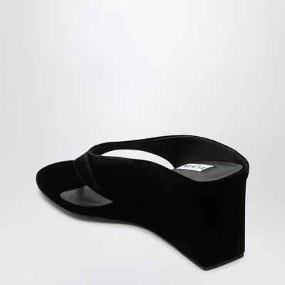 Alaïa Womens Black Thong-strap 75 Wedge-heel Leather Mules