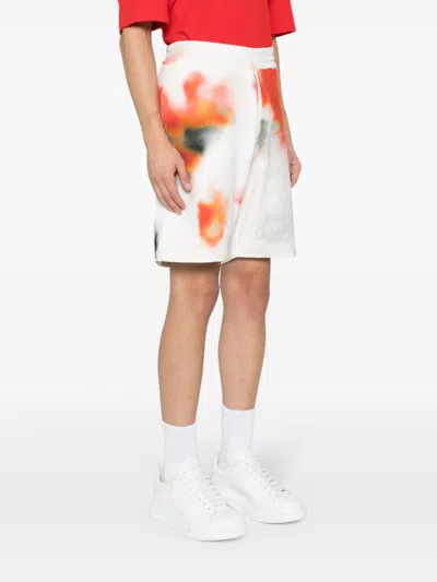 Alexander Mcqueen Alexander Mc Queen Obscure Flower Cotton Shorts In Multi