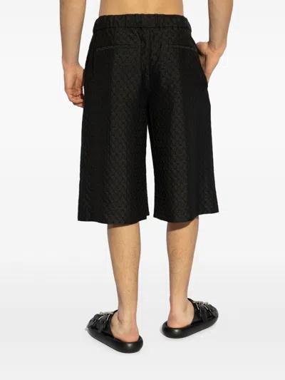 Alexander Mcqueen Jacquard Bermuda Shorts In Black