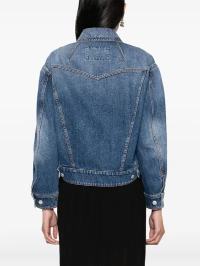 Alexander Mcqueen Denim Cocoon Jacket In Blue
