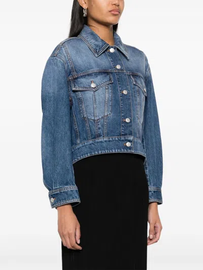 Alexander Mcqueen Denim Cocoon Jacket In Blue