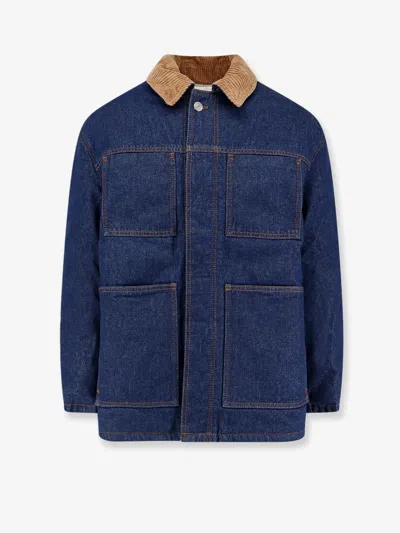 Ami Alexandre Mattiussi Ami Paris Denim Padded Jacket In Blue