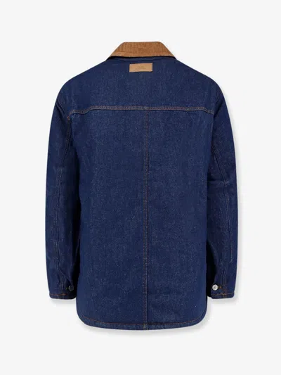 Ami Alexandre Mattiussi Ami Paris Denim Padded Jacket In Blue