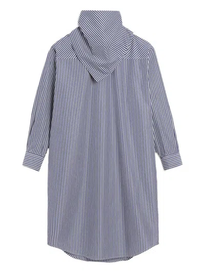 Ami Alexandre Mattiussi Ami Paris Blue Striped Poplin Shirt With Scarf Women In Multi