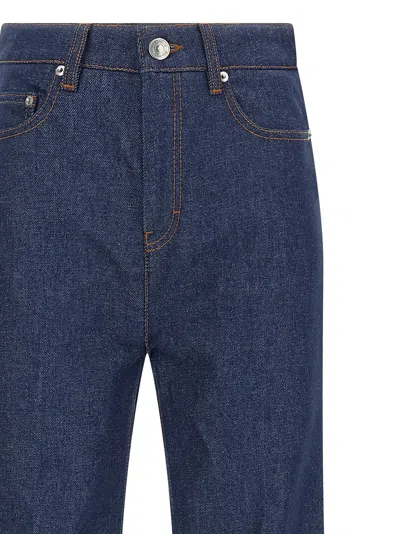 Ami Alexandre Mattiussi Wide Leg Denim Trousers Featuring Pockets In Blue