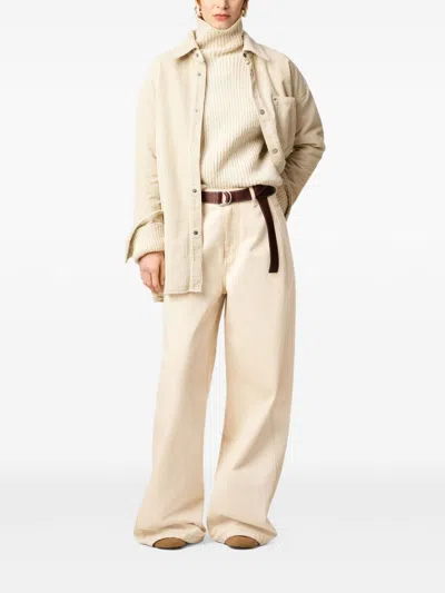 Ami Alexandre Mattiussi Ami Paris Women Super Wide Denim Jeans In White