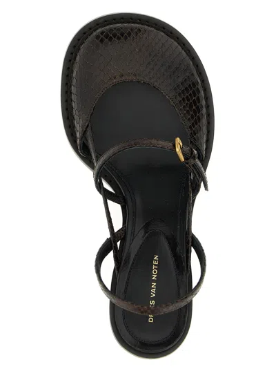 Dries Van Noten Slingback Sandals With Buckle And Kitten Heel In Black