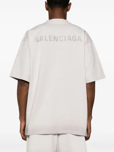 Balenciaga Men Cotton T-shirt In Multi