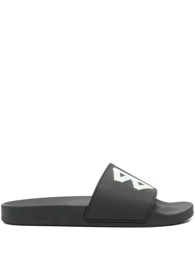 Balenciaga Men Logo Pool Slides In Black